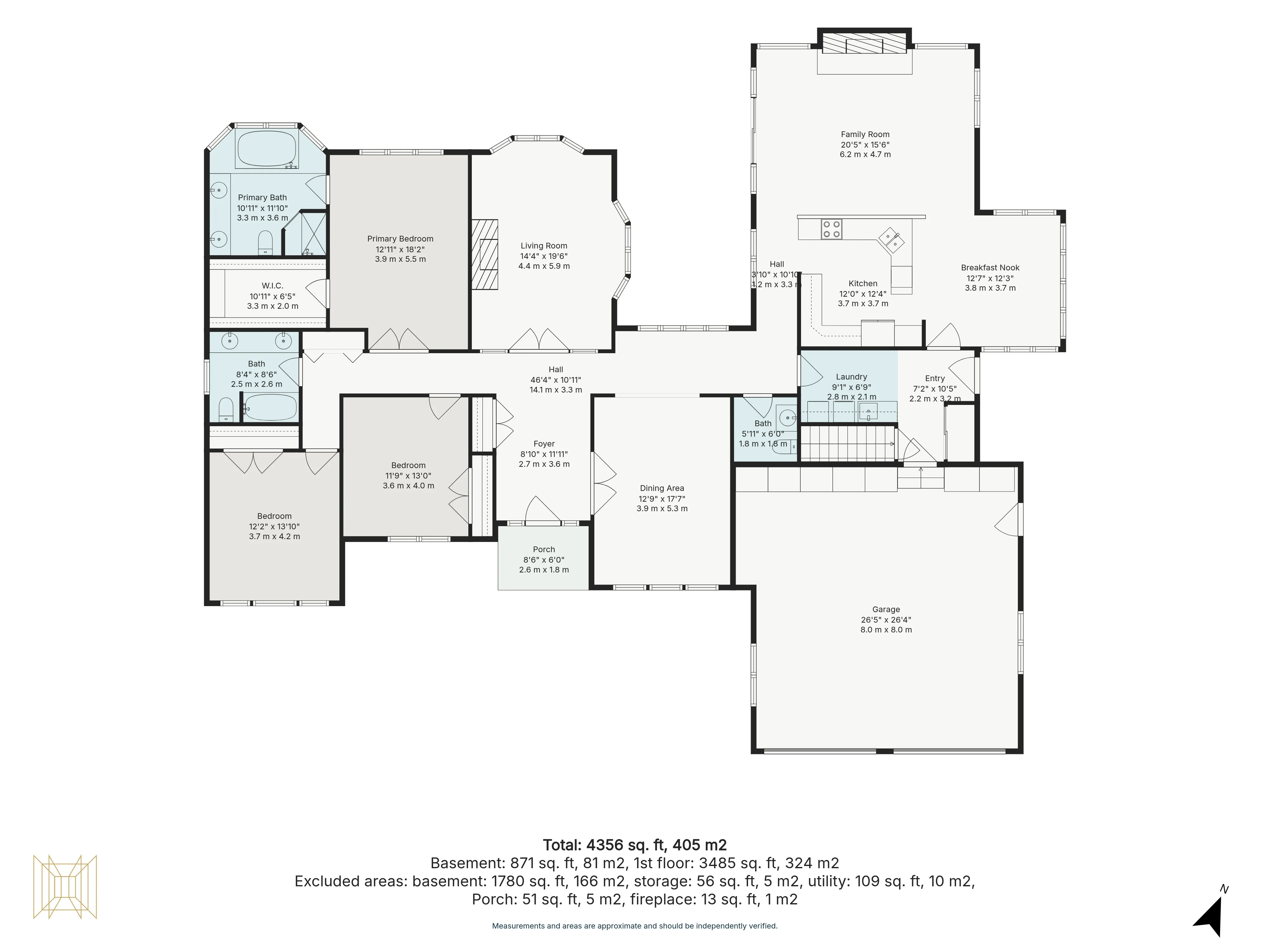 2D floor plan with room measurements — real estate listing floor plan London Ontario