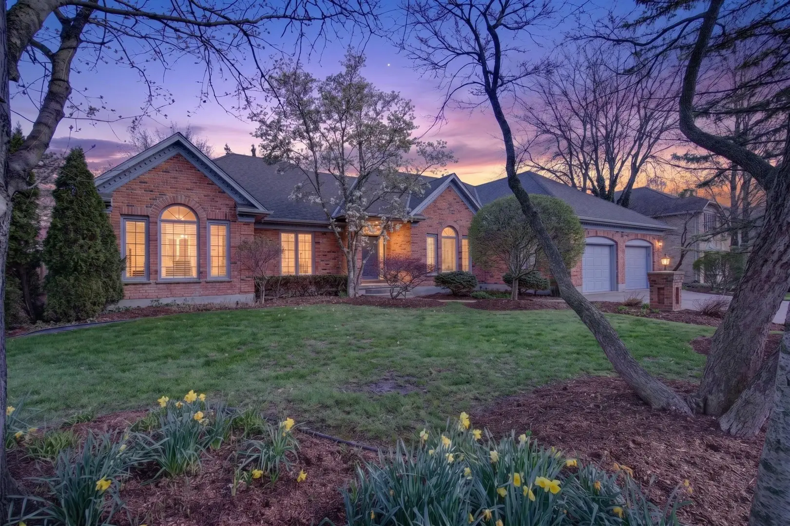 Virtual twilight exterior real estate photo — London Ontario listing photography